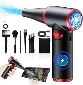 ATEngeus Air Duster, Stepless Speed Compressed Air Duster with LED Light