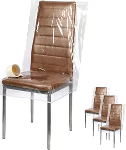 Plastic Chair Covers for Dining Chairs, Plastic Seat Covers 24x22 4Pk