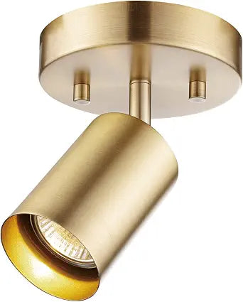 Globe Electric 1-Light Track Spotlight, Matte Brass, Pivoting Head, Dimmable, Modern Glam, 59765