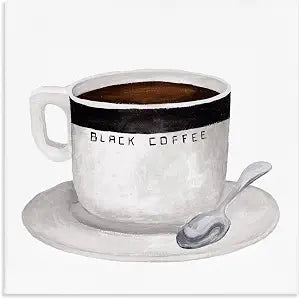 Stupell Industries Black Coffee Mug Vintage, 17 x 17 Inch Canvas Wall Art