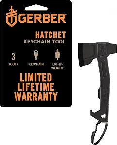 Gerber Gear Hatchet Keychain 3-in-1 Multitool, Clips to Pocket or Keychain with Bottle Opener, Flathead Driver, Package Opener, EDC Gear for Everyday Carry