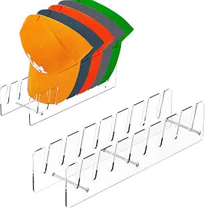 CARUUYI Hat Organizer for Baseball Caps, 2 Pack Clear Acrylic Hat Rack