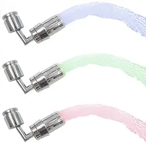 720 Swivel Sink Water LED Faucet,Universal Light Up Faucet Adapter,3-Color tempeleter Sensor Big Angle Spray Large Flow,Faucet Head Attachment Replacement for Bathroom Kitchen Face Washing, Gargle