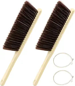 2 Pcs Wooden Dust Brush, Hand Broom with Lanyard