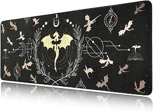 Gold Dragon Mouse Pad, Cool Large Gaming Mousepad, 31.5x11.8x0.12inch Long Mouse Pad with Non-Slip Rubber Base (Gold Dragon)