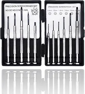 11 PCS Mini Screwdriver Set, Small Screwdrivers of Flathead and Phillips, Screwdriver Sets for Glasses, Watch, Phone, Toys, Computer Repair