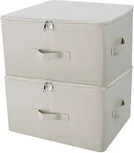 Fabric Storage Bins with Lid, Folding Large Clothes Storage Bin for Bedroom