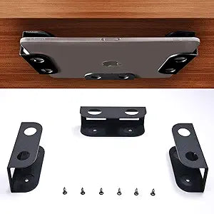 BYMECOST Under Desk Laptop Mount, Metal Under Desk Storage Holder, Black