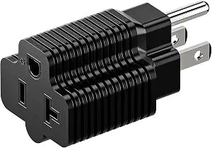 Nema 15 Amp to 20 Amp Plug Adapter ETL Listed NEMA 5-15P to 5-15/20R (Comb 20Amp T Blade) 15 Amp Household Plug to 20 Amp T-Blade AC Power Adapter