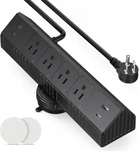 Desktop Suction Cup Power Strip 4.9Ft,40W Total Fast Charging Station