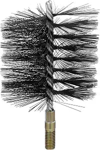 RattanView 4 Inch Round Chimney Wire Brush, Double Spiral