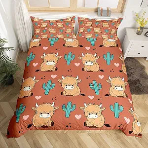 Erosebridal Kawaii Highland Duvet Cover Set Bedding Set Twin Size