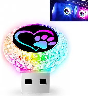 Love Dog Claw USB LED Car Portable Interior Multi-Color Atmosphere Lamp