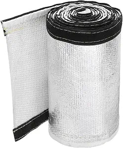 MECCANIXITY 1.5mm Heat Shroud Aluminized Sleeving 2" ID x 10FT Aluminum Metallic Fiberglass Heat Shroud for Fuel Lines Cables Electrical Wiring