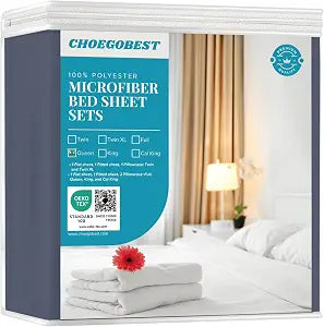 Easy Care Luxury Microfiber Extra Soft and Cooling Bed Sheet Set with Deep Pockets (Black Iris, Queen Set of 4)
