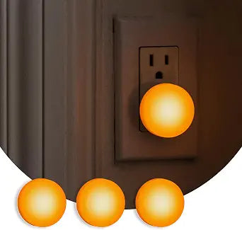 Loftie Night Lights Plug into Wall - 0.5W Plug in Night Light - Warm Amber Glow, Wall Light Sensing Dusk to Dawn - 2000K, UL Certified - Nightlight for Bathroom, Hallway, Bedroom Decor, Kitchen,3-Pack