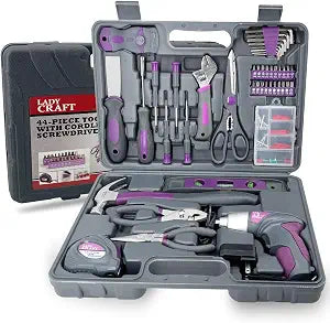 44Pcs Lady Tool kit 4V Purple Poewer Screwdriver Set Home/Dorm