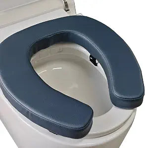 Toilet Seat Cushion Toilet Seat Riser with 2-inch High-Density Foam Performance Microfiber Fabric-Suitable for Standard,Elongated Toilets Bedside Commode(Dark Blue)
