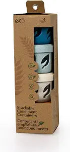 Stackable Condiment Containers, Set of 4, 4.4oz Each, BPA Free, Multicolor