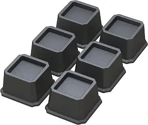 Bed Risers 2 Inch Heavy Duty Bed Elevators, Set of 6 Lifts Up 2000 lbs Furniture Riser for Sofa and Table, Black