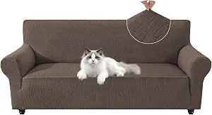 Super Stretch Sofa Covers Washable (Sofa 73"-85", Light Brown)