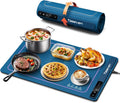 Food Warming Mat,7 Temp,4H Timer,Thermochromic Line,Kids Lock,Blue