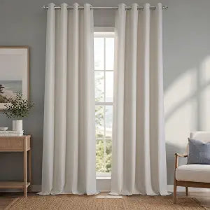HPD Half Price Drapes Grommet Linen Curtains 84 Inches Long Room Darkening Curtains for Bedroom & Living Room (1 Panel), 50W x 84L, Birch
