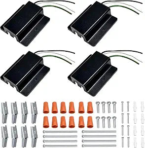 4PCS H Track Black Floating Canopy Connectors
