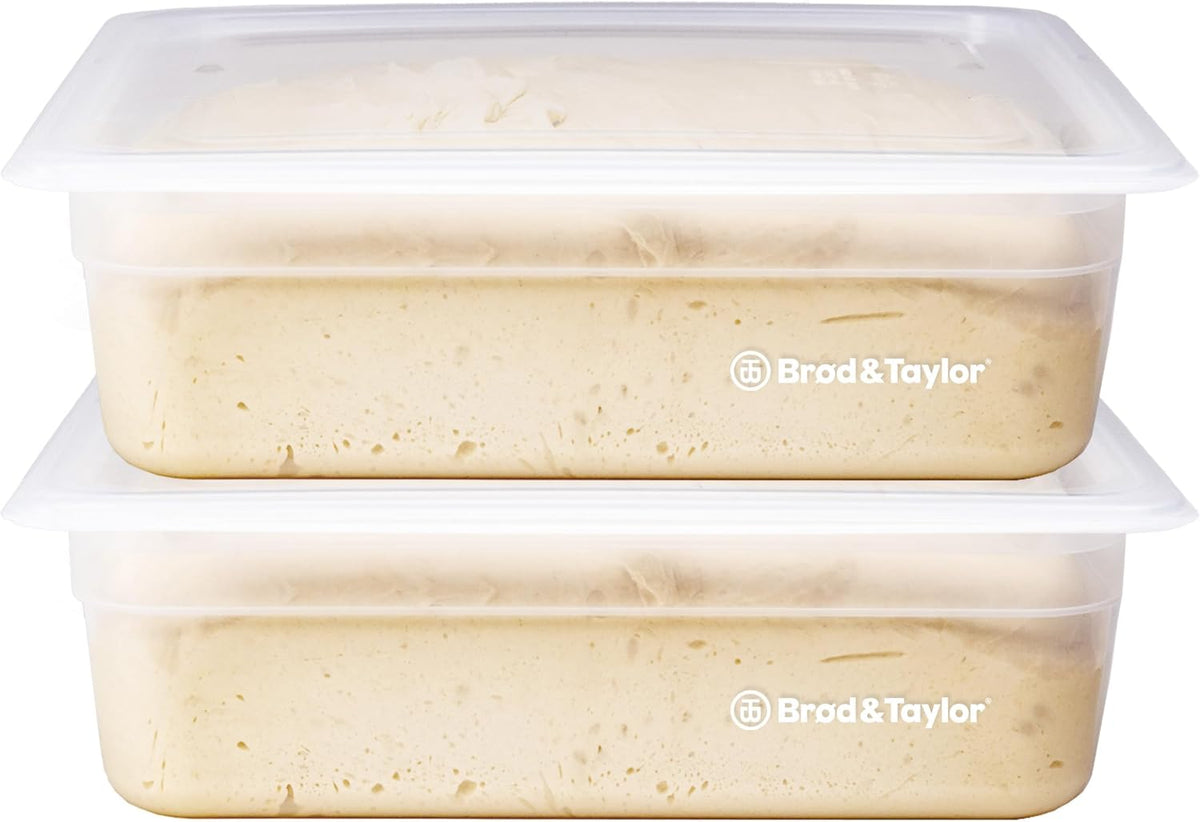 Brod & Taylor Proofing Container (2 Pack) With 6L Capacity, Fits Up to 3000 Grams of Dough - Dough Rising Box for Bread, Sourdough & Pizza (Dishwasher Safe, BPA-Free)