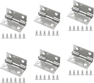 Piutouyar 6Pack 1 Inch Butt Hinge 304 Stainless Steel Mini Hinges