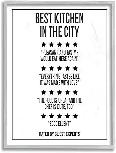 'Five Star Kitchen Dining Room Funny Word'| Framed Giclee Art