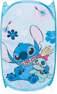Jay Franco Disney Lilo and Stitch Pop Up Hamper - Mesh Laundry Basket/Bag with Durable Handles - Storage for Clothes and Toys