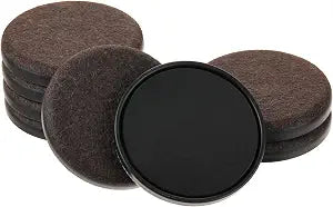 Felt Furniture Sliders for Hardwood Floors - Furnigear 8 PCS 5" Furniture Moving Pads Sliders  Heavy Duty Felt Sliders Chair Leg Floor Protectors - Move Your Furniture Easily & Safety (Brown+Black)