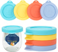 8 Pack Silicone Yogurt Lids Compatible with Nounos 5.3oz Yogurt Jars, Reusable Silicone Yogurt Covers, Food Storage Covers, Freezer Dishwasher Microwave Safe (Jars NOT Included)
