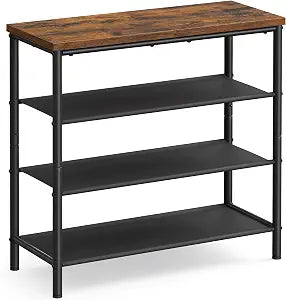 VASAGLE 4-Tier Shoe Rack, 9-12 Pairs, Steel Frame