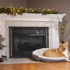 Fireplace Screen Safe Mesh Gate, 29 x 41 in Cover for Child Safety