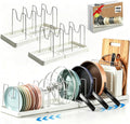 Expandable Pots and Pans Organizer Under Cabinet with 12 Dividers