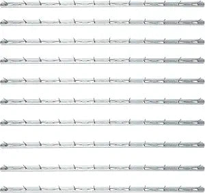 SUPERFINDINGS 20Pcs 15.74x0.44inch Metal Tack Strips Sofa Rack with Nail Iron Bar Fangs Silver Galvanized Sofa Accessories Fabric Reupholstery Supplies for Furniture, Couch, Chair and Sofa