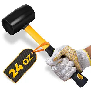 24 oz (1.5 lb) Rubber Mallet Hammer, 13 in, Non-Marring Soft Face