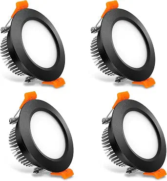 LEDLightsWorld 2.5 inch Black LED Recessed Lighting, Dimmable 5W Retrofit Downlight, CRI 80, 3000K Warm White, AC 110V Ceiling Light with LED Driver for Living Room, Kitchen, Hallway, 4 Pack