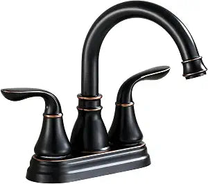 Oil Rubbed Bronze 4 Inch Centerset Bathroom Sink Faucet 3 Hole with Drain