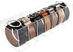 Targum Belt Organizer for Closet Extra Wide 7 Compartment Acrylic