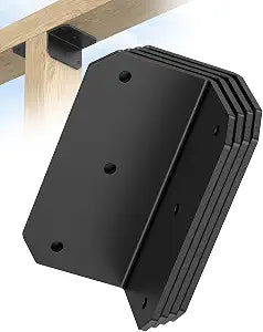 4 Inch L Bracket Corner Brace, 90 Degree Angle Iron, Black 4Pcs