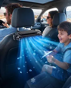 LETOUR Rechargeable Car Seat Fan, Cordless Backseat Fan with Cooling Airflow, 3-Speed Headrest Car Fan for Baby Rear Facing, Kids & Dogs