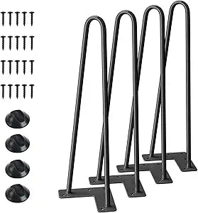 SMARTSTANDARD 16" Hairpin Furniture Legs, Black 4PCS