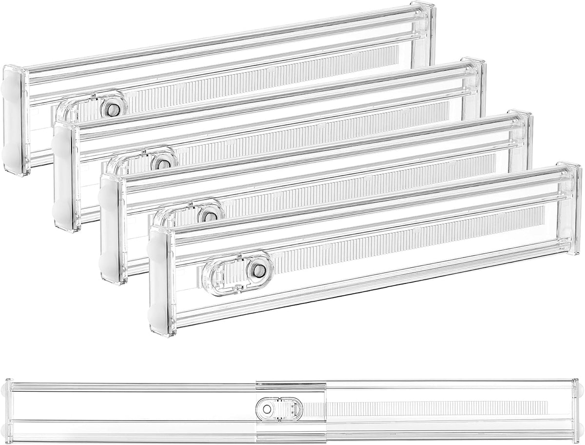 Vtopmart 2.36" Short Upgrade Drawer Dividers 12.8"-22.3" Expandable 4 Pack