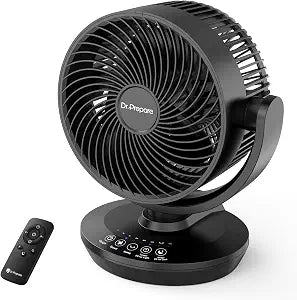 DR.PREPARE Oscillating Air Circulator Fan for Bedroom with Remote, 900 CFM, 11.8" Powerful Table Fan, 70 Oscillation, 100 Tilt, 3 Speeds, Efficient Cooling, Circulation for Home, Kitchen, Office