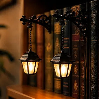 Library Lantern Mini Bookshelf Lamp, 2Pcs