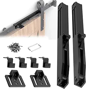 Barn Door Soft Close Hardware Kit 2 Pack,Barn Door Stopper Black