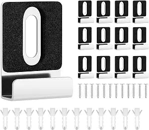 12 Pack Metal Mirror Holder Clips, Steel Heavy Duty Frameless Mirror Mounting with Screws for Billboards Mirror Hanger Hardware(Silver)